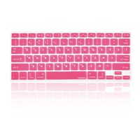 TOP CASE - Russian/English Letter Keyboard Cover Skin Compatible with MacBook 13" Unibody/Old Generation MacBook Pro 13" 15" 17"/ MacBook Air 13" / Wireless Keyboard - Hot Pink