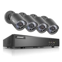 ANNKE 4CH HD-TVI 1080P Lite Video Security System DVR and (4) 1.0MP Indoor/Outdoor Weatherproof Cameras with IR Night Vision LEDs, NO HDD