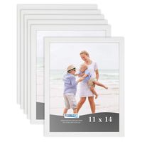 Icona Bay 11x14 Picture Frame (6 Pack, White), White Sturdy Wood Composite Photo Frame 11 x 14, Wall or Table Mount, Set of 6 Exclusives Collection