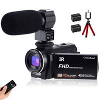 CofunKool Ultra HD 42MP Video Camera 1080P Camcorder 3.0 Inch 270° Rotation IPS Touch Screen YouTube Vlogging Camera with External Microphone Mini Tripod Support TV USB Output
