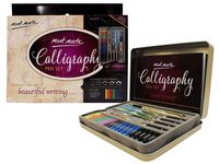 Mont Marte Calligraphy Set, 33 Piece. Includes Calligraphy Pens, Calligraphy Nibs, Ink Cartridges, Introduction Booklet and Exercise Booklet.
