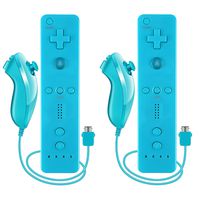 Burcica Remote and Nunchuck Controller for Wii Wii U (Blue and Blue)