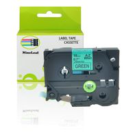 NineLeaf 1PK Black on Green Laminated Label Tape Compatible for Brother P-Touch TZ-741 Tze-741 18mm 8m TZe741 0.7inch 3/4inch