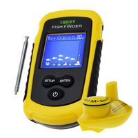 LUCKY Colored Fish Finder Wireless Sonar Sensor 45m (147ft) Depth 120m (393ft) Wireless Operational Range with Fluorescent Backlight for Night Fishing