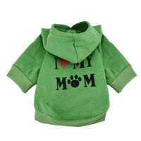 Howstar Pet Clothes, Puppy Hoodie Sweater Dog Coat Warm Sweatshirt Love My Mom Printed Shirt (XS, Green)