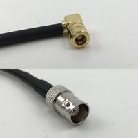 30cm RG316 SMB FEMALE ANGLE to BNC FEMALE Pigtail Jumper RF coaxial cable 50ohm 12inch High Quality Quick USA Shipping