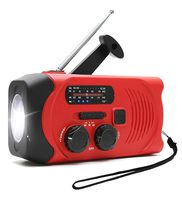 HapGo Emergency Weather Radio Solar Hand Crank Self Powered AM FM NOAA Weather Radios with 2000mAh Power Bank Charger for Smart Phone, Flashlight,SOS Alarm Outdoor Survival Device (red)