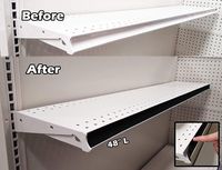 Decorative Gondola Shelving Pre Cut Vinyl Insert Strips 48" x 1.25" Shelf C-Channel, Black, 20 Pack