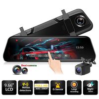 Full HD 1080P Mirror Dash Cam Video Recorder Car DVR 2-CH Front and Rear Dual Lens with Backup Camera 10 inch Full Touch Screen Streaming 170° Wide Angle with Night Vision,Time Lapse,Parking Monitor