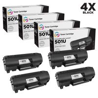 LD Compatible Toner Cartridge Replacement for Lexmark 501U 50F1U00 Ultra High Yield (Black, 4-Pack)