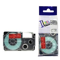 LM Tapes - Casio KL-750 18mm Black on Red Compatible Label Tape for Casio KL750 EZ Label Printer