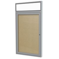 Ghent 3 x 2 Inches Outdoor Satin Frame Enclosed Vinyl Bulletin Board with Headliner , Caramel , Made in the USA