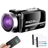 【Full Upgrade】 Ultra HD Video Camera Camcorder Vlogging Camera 1080P 30FPS Recorder Camera Remote Control IR Night Vision 3.0" Touch Screen with Separate Battery Charger, 2 Batteries