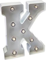 Darice White Metal Marquee Letter - K - 9.87" Tall, White Finish