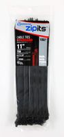 Cambridge Zipits Multi Purpose Cable Ties 11 Inch 75 Lb 100 Pack Standard Duty UV Black
