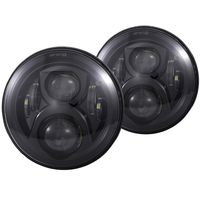 Vouke H6024 7 inches Round Black Cree LED Headlight High Low Beam for Jeep Wrangler JK TJ LJ CJ Hummber H1 H2, Pack of 2