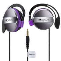 Rockpapa On Ear Kids Childs Boys Girls Adults Earphones Headphones 3.5mm for MP3/4 DVD PC iPhone iPad iPod Tablet Black/Purple