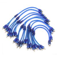 uxcell 10 Pcs RCA Female to 2 RCA Male Adapter Splitter Cable Wire 31.5cm Length