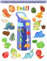 HaokHome S-008 82pcs Dinosaur Stickers for Toddlers Kids 3-8 Toys Wall Nursery Stickers for Water Bottles Party Favor Laptop Scrapbooking Firefighters Hydro Flask Stickers Vsco Stickers Kids Rooms