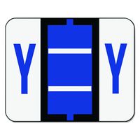 Smead BCCR Bar-Style Alphabetic Color-Coded Labels, Letter Y, Violet/White Bars, 500 Labels per Roll (67095)