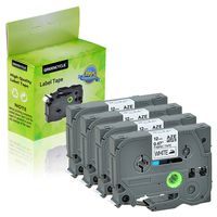 GREENCYCLE 4 Pack Compatible for Brother TZe-FA231 TZ-FA231 Black on White Fabric Iron On Tape for Cotton 1/2 inch x 9.8 ft 12mm x 3m Work with P-Touch PT-P750W PT-H110 PT-D210 PT-D600 Label Maker