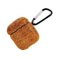 2019 Newest Luxurious Rhinestone AirPods Case with Keychain, Shockproof Protective Premium Crystal Cover Skin for AirPods Charging Case 2 & 1 (Yellow C10)