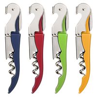 HYZ Waiter Corkscrew with Foil Cutter, Heavy Duty 4Pack Wine Bottle Opener Set, Twichan Multi Color Wine Keys for Bartenders Servers Sommelier - Green Red Blue Yellow