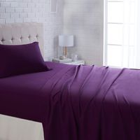 AmazonBasics Lightweight Super Soft Easy Care Microfiber Sheet Set with 16" Deep Pockets - Full, Plum