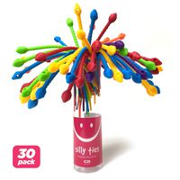 Reusable Silicone Cable Twist Ties Organizer Perfect for Cord Management, Electronics Wire Strips, Kitchen, Garden Rubber Wraps and Gear Zip Tie Straps (7 inches, Non-Velcro), 30 Pack-6 Bright Colors