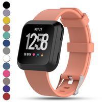 Ysang for Fitbit Versa Strap, Classic Adjustable Replacement Soft Silicone Sport Wristband Strap for Fitbit Versa Smartwatch, Large/Small