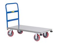 Little Giant NCB-2448-8PYBK 12-Gauge Steel Heavy-Duty Platform Truck with 8" Polyurethane Wheels, 3600 lbs Capacity, 48" Length x 24" Width