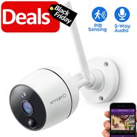 xmartO 1080P Full HD Wireless Security Camera, PIR Motion Detection, Two-Way Audio, Wifi Ip Home Surveillance Bullet Camera with Night Vision, Remote Access, Ip65 Weather-Resistant, Motion Video Alert