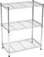 AmazonBasics 3-Shelf Shelving Storage Unit, Metal Organizer Wire Rack, Chrome Silver (23.2L x 13.4W x 30H)