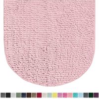 Gorilla Grip Original Luxury Chenille Oval Bath Rug Mat, 42x24, Extra Soft and Absorbent Large Shaggy Bathroom Rugs, Machine Wash Dry, Plush Carpet Mats for Tub, Shower, and Bath Room, Light Pink