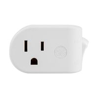 GE Grounded Outlet Power Switch, On Off Outlet Switch, 3 Prong, Plug in Switch, Outlet Adapter, Easy to Install, For Indoor Lights and Small Appliances, Energy Saving, UL Listed, White, 25511