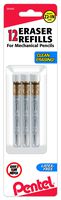 Pentel Refill Eraser for Mechanical Pencils, 3 Tubes per pack, 4 erasers per tube