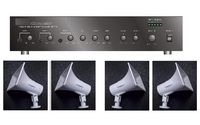 Warehouse Paging PA Sound System- Amp, 4 Horn PA Speakers +, 70-Volt