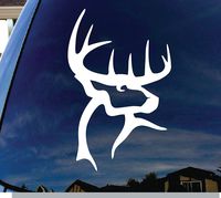 Buck Commander Deer Logo - Vinyl 4" tall (Color: WHITE) decal laptop tablet skateboard car windows stickers