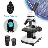 GazerOptics Science Microscope Kit for Kids Students with Prepared Slides and Smartphone Adapter, 40X-1280X Magnification - A Real Scientific Tool for Education