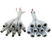 IKSACE White Male and Female DC Power Connectors for LED Lights TV Surveillance Camera Video System(2.1mm x 5.5 mm) 10 Pairs