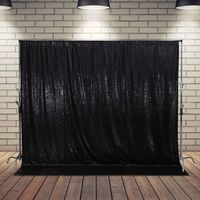 Poise3EHome Sequin Photography Backdrop Curtain with Non See-Through (Non-Transparent) Backing for Party Decoration, (4ft x 6ft, Black)