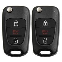 uxcell 2Pcs 3 Buttons Flip Key Remote Fob Case Shell Replacement NYOSEKSAM11ATX for Kia