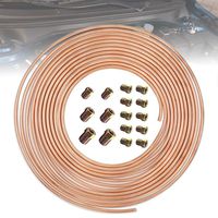 CIIHON Copper-Nickel Coil Brake Line and Fitting Kit, 25 Ft 3/16 Inch OD 0.028 inch Walled Thickness Fuel Tubing Kit, Easy to Hand Bend Rust Proof Set Replacement (with 16 Fittings)