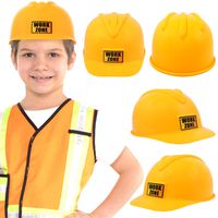 Anapoliz Kids Construction Hat | Yellow, Plastic Childrens Hard Hat | Toy Construction Worker Helmet for Kids | Dress Up, Costume, Child Party Hat | Safety, Engineer Hard Plastic Cap