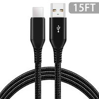 USB C Cable 15Ft,Extra Long USB Type C Charger Cable,Matein Durable Nylon Braided USB A to USB C Fast Charging Cable for Pixel 4XL,4,Google 3XL,3A XL,3A,3,2XL,2,Black