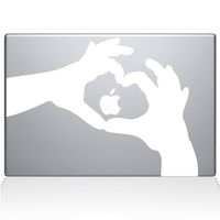 The Decal Guru Love Heart Hands MacBook Decal Vinyl Sticker - 13" MacBook Pro (2015 & Older) - White (1236-MAC-13P-W)