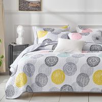 Uozzi Bedding 2 Piece Reversible Kids Quilt Set Twin Size 68x86 Soft Microfiber Lightweight Coverlet Bedspread Summer Comforter Set Bed Cover for All Season Colorful Dots (1 Quilt + 1 Shams)