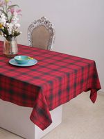 Plaid Table Cloth of Size 60"x120", 100% Cotton Rectangular Table Cloth, Perfect for Christmas, Thanks Giving, Dinner Parties, BBQs and Everyday Use