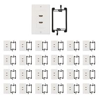 Buyer's Point HDMI Wall Plate [UL Listed] with 6-Inch Pigtail (25, White Kit 2 Port)