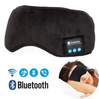 Bluetooth Headphones Sleep Eye Mask, AUYOUWEI V4.2 Bluetooth Wireless Sleeping Headsets Eye Cover Built-in Speakers Microphone Music Air Travel for iPhone, Cellphones, iPad, Tablets- Black